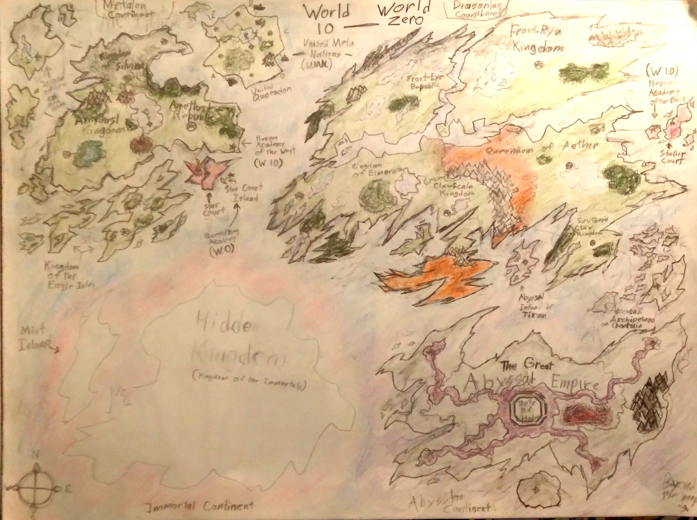 map of the combined worlds of 10 and Zero